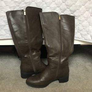 Lane Bryant Brown Leather Wide Calf Riding Boots